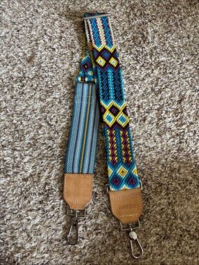Consuela Turquoise Yellow Purple Woven Bag Strap